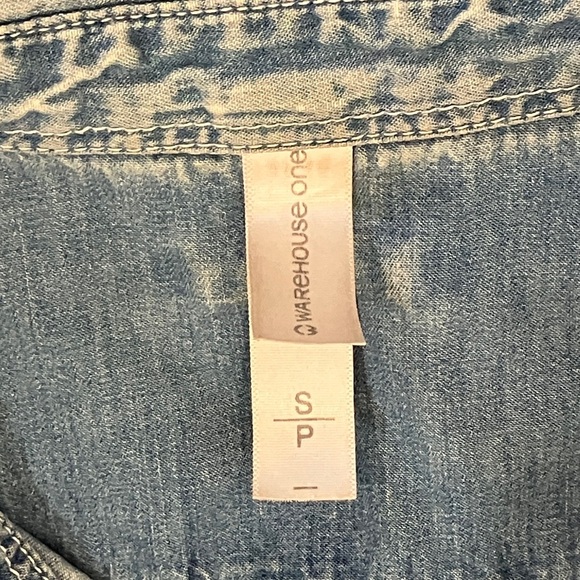 Warehouse One women’s small Light Blue fade Denim Shirt - Picture 2 of 14